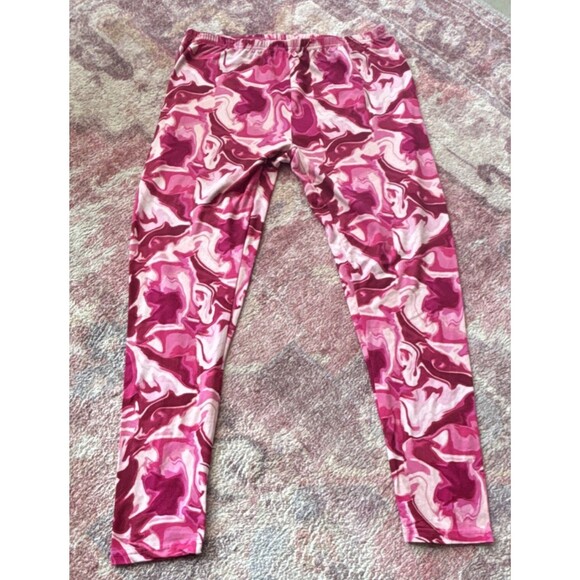 Bobbie Brooks Women's XL Ankle Leggings Pink Red Geometric Stretch 2-Pack - Picture 2 of 7